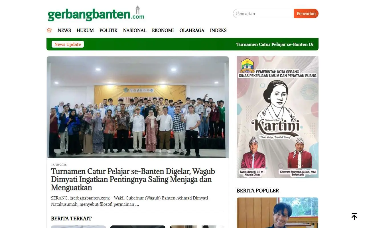 Tampilan website resmi Gerbang Banten (gerbangbanten.com)