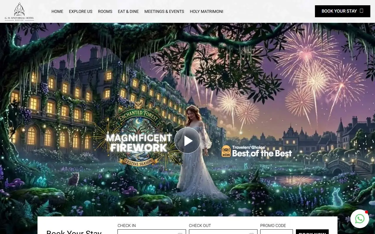 Tampilan website resmi GH Universal Hotel Bandung (ghuniversal.com)