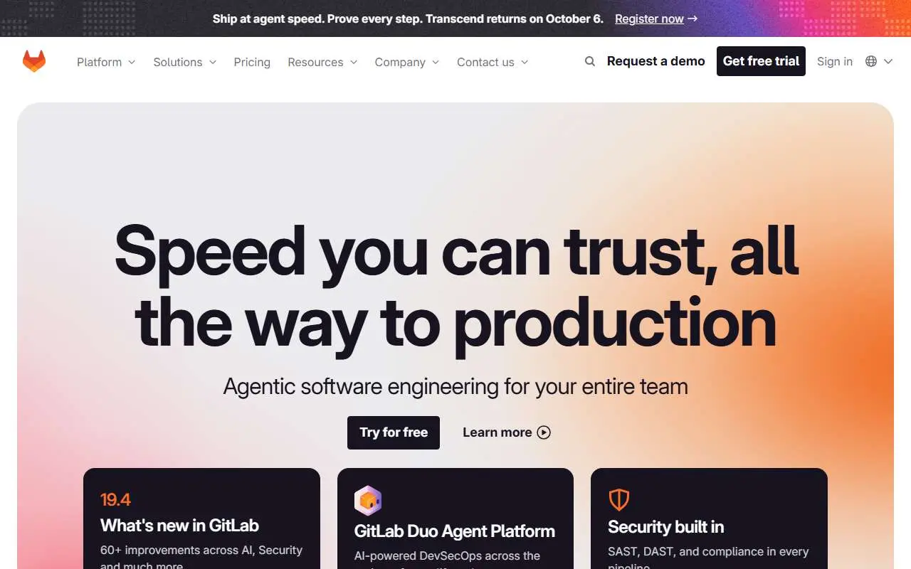 Tampilan website resmi GitLab (gitlab.com)