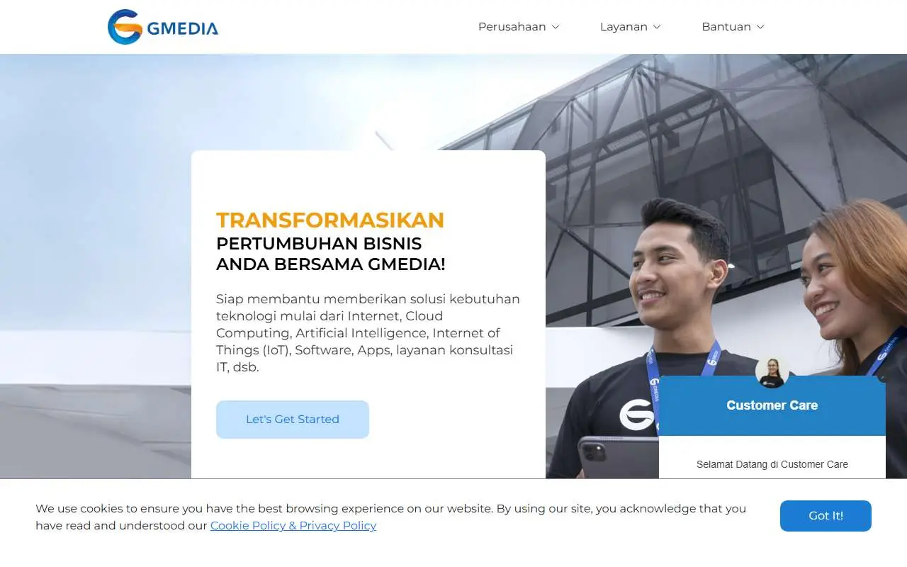 Tampilan website resmi GMedia (gmedia.id)