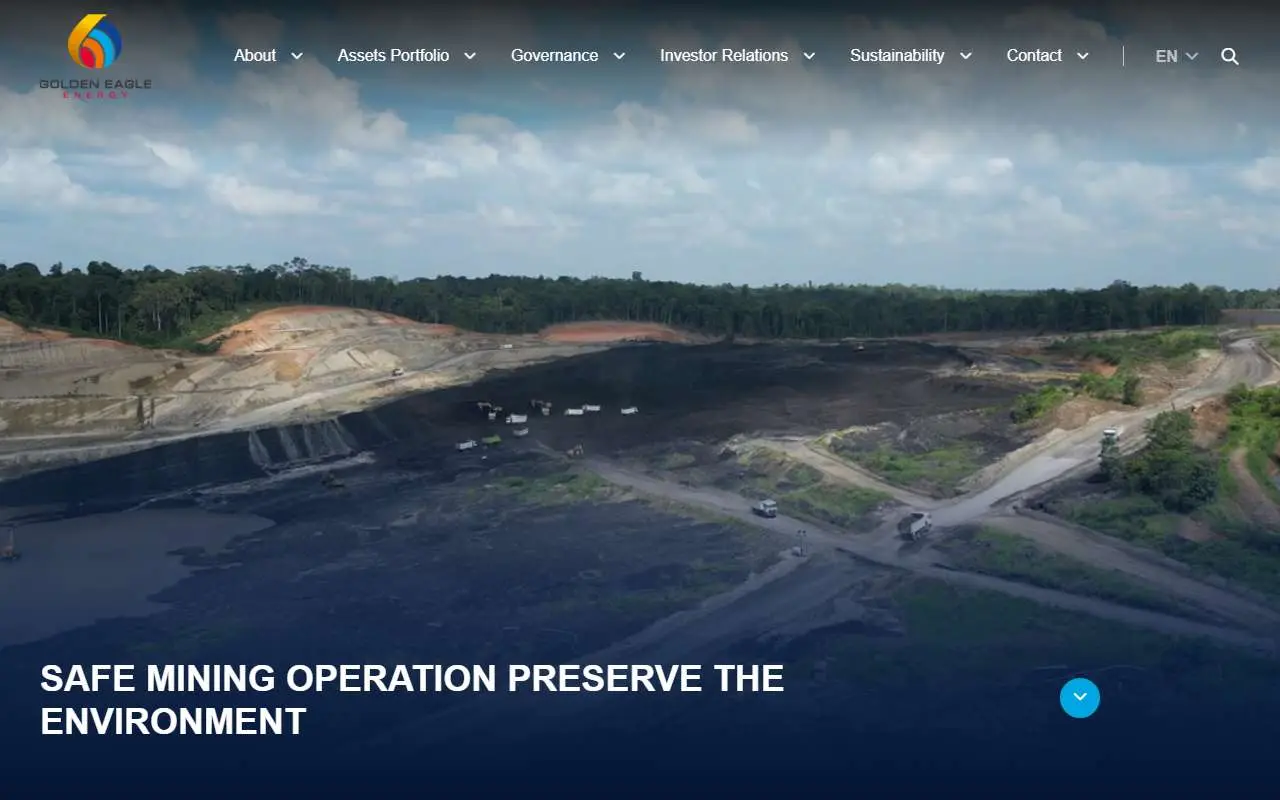 Tampilan website resmi Golden Eagle Energy (go-eagle.co.id)