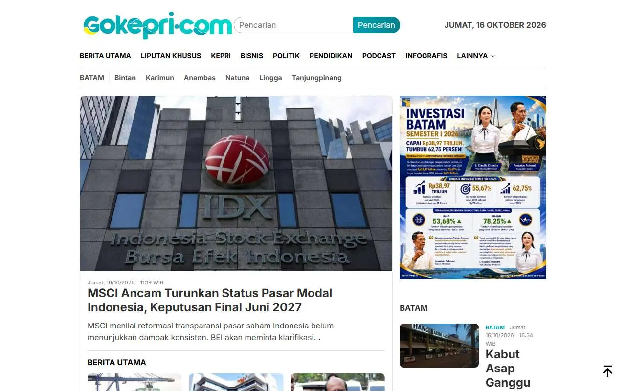 Tampilan website resmi Gokepri (gokepri.com)