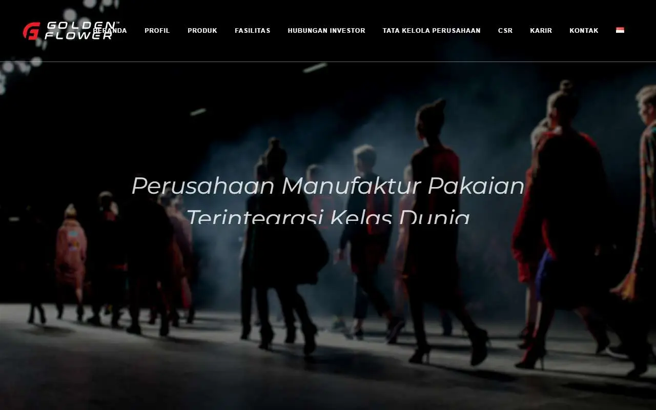 Tampilan website resmi Golden Flower (goldenflower.co.id)