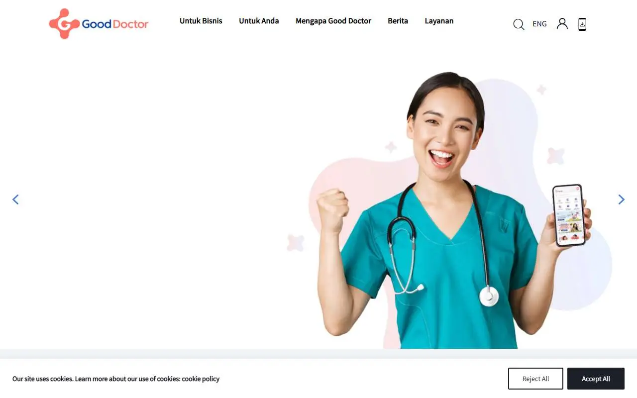 Tampilan website resmi Good Doctor (gooddoctor.co.id)