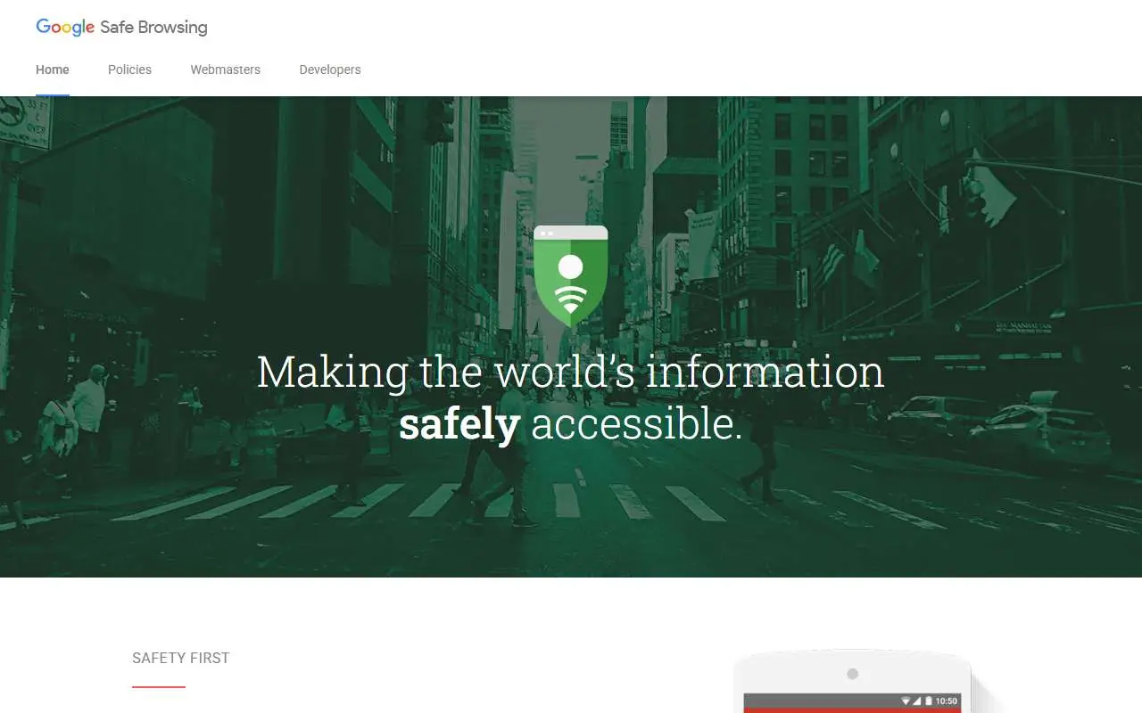 Tampilan website resmi Google Safe Browsing (safebrowsing.google.com)