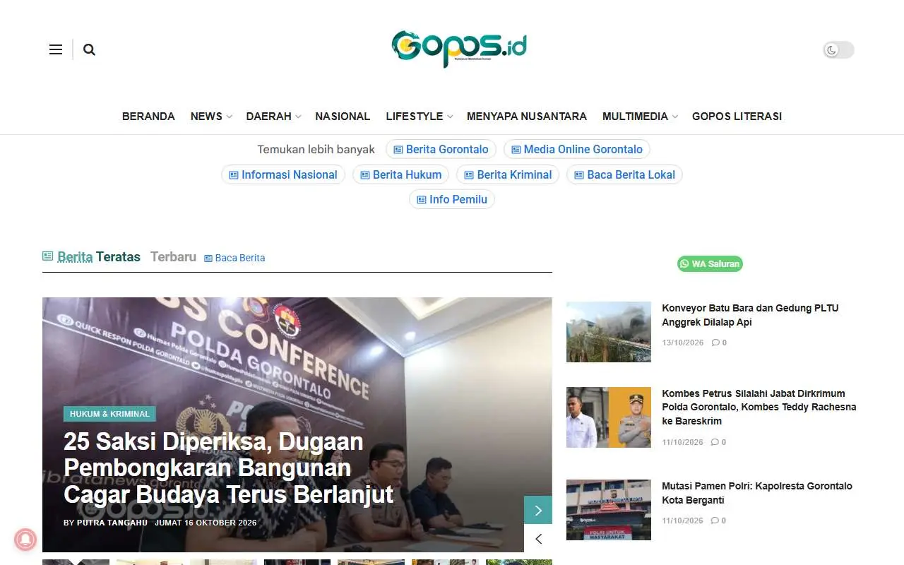 Tampilan website resmi Gopos (gopos.id)