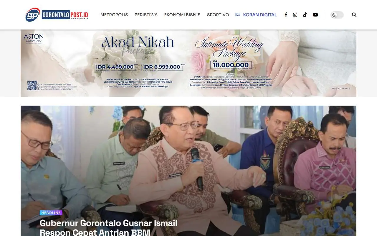 Tampilan website resmi Gorontalopost (gorontalopost.co.id)