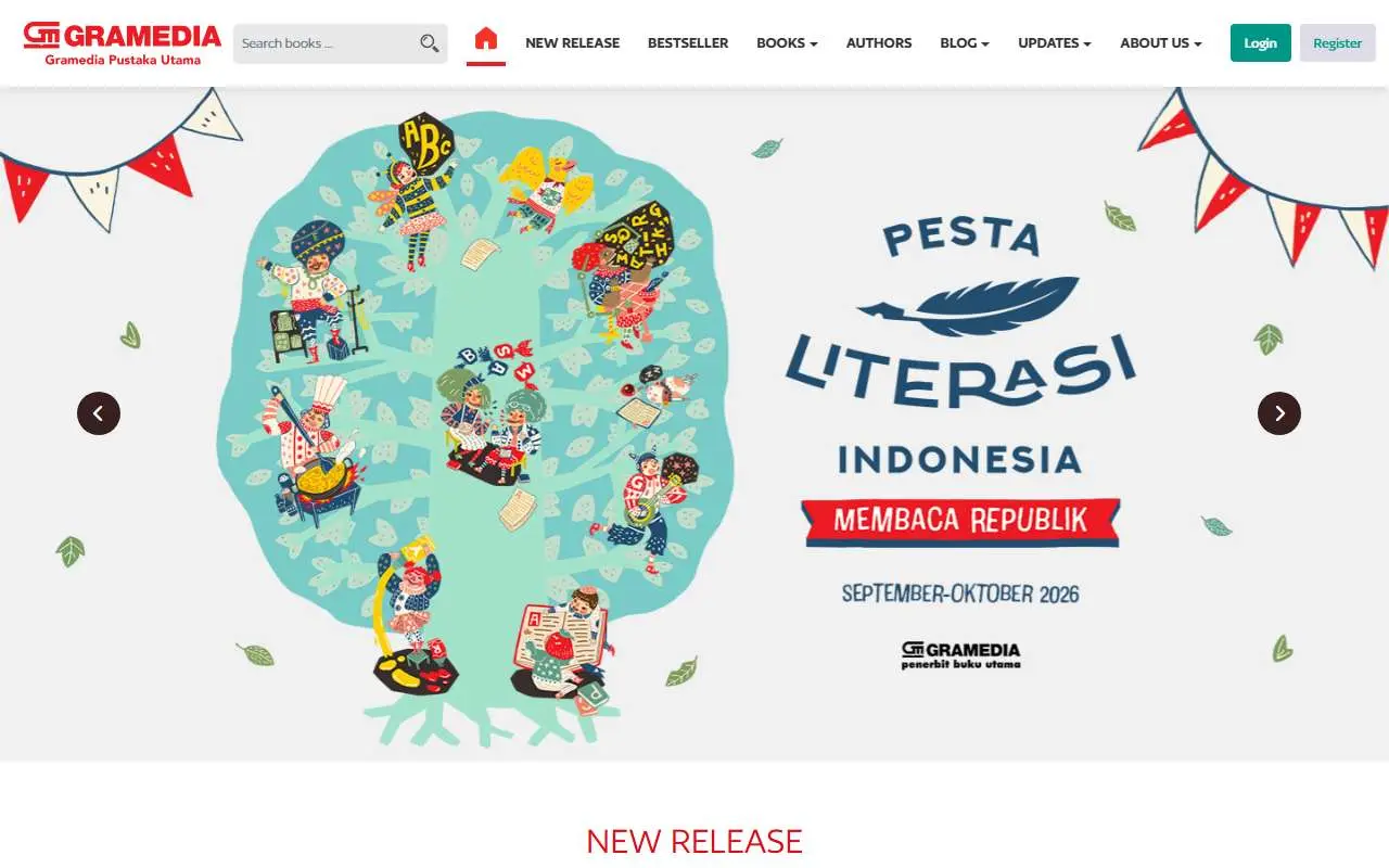 Tampilan website resmi Gramedia Pustaka Utama (gpu.id)