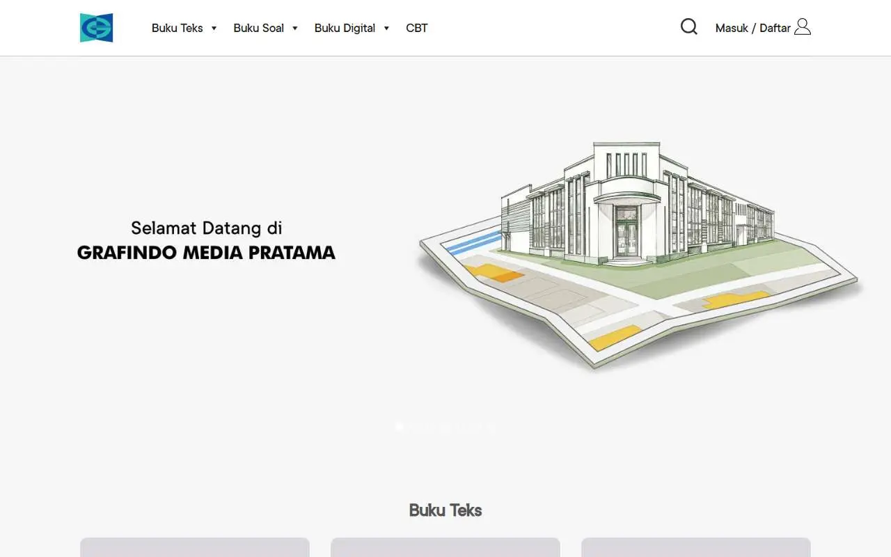 Tampilan website resmi Grafindo Media Pratama (grafindo.co.id)