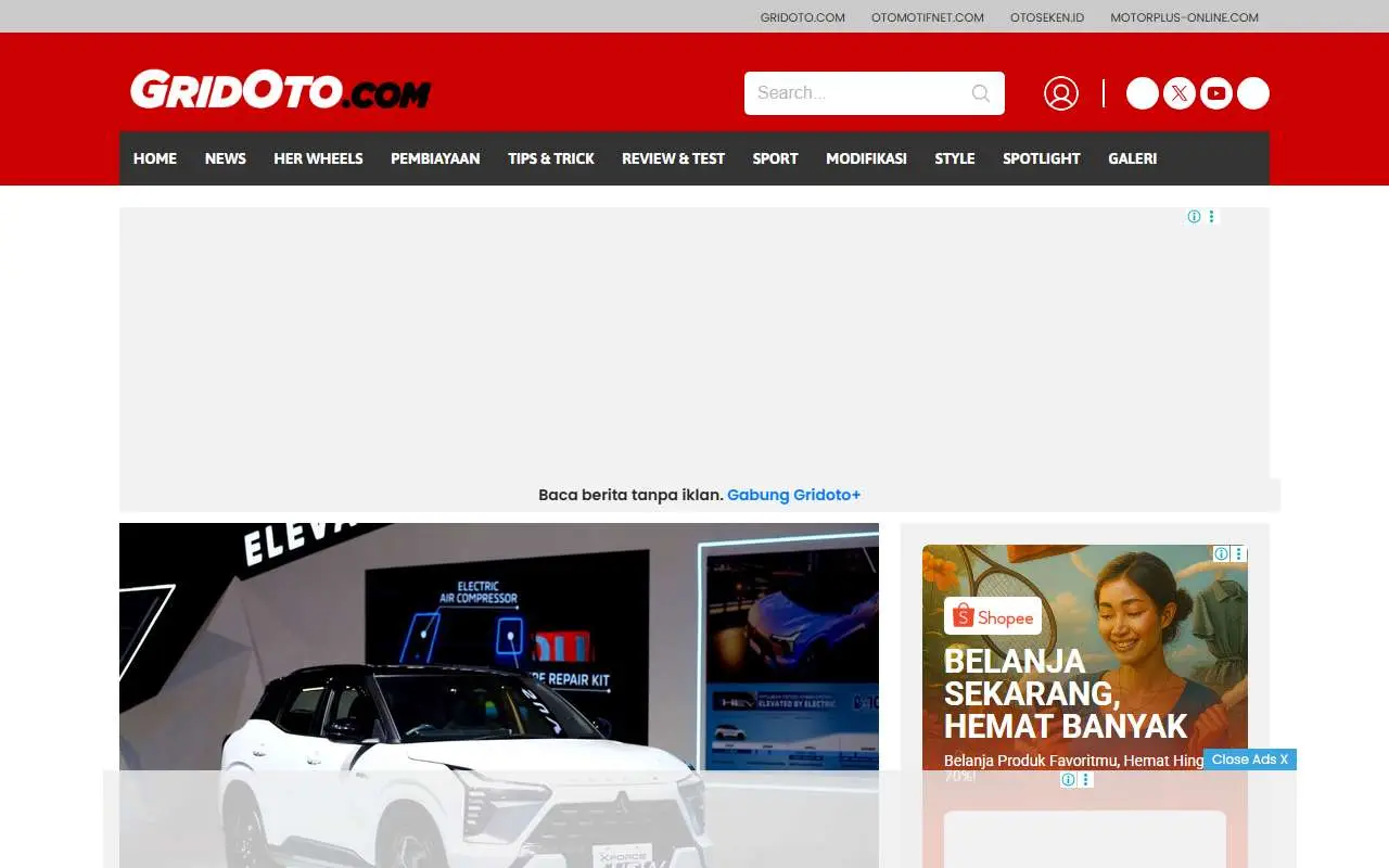 Tampilan website resmi GridOto (gridoto.com)