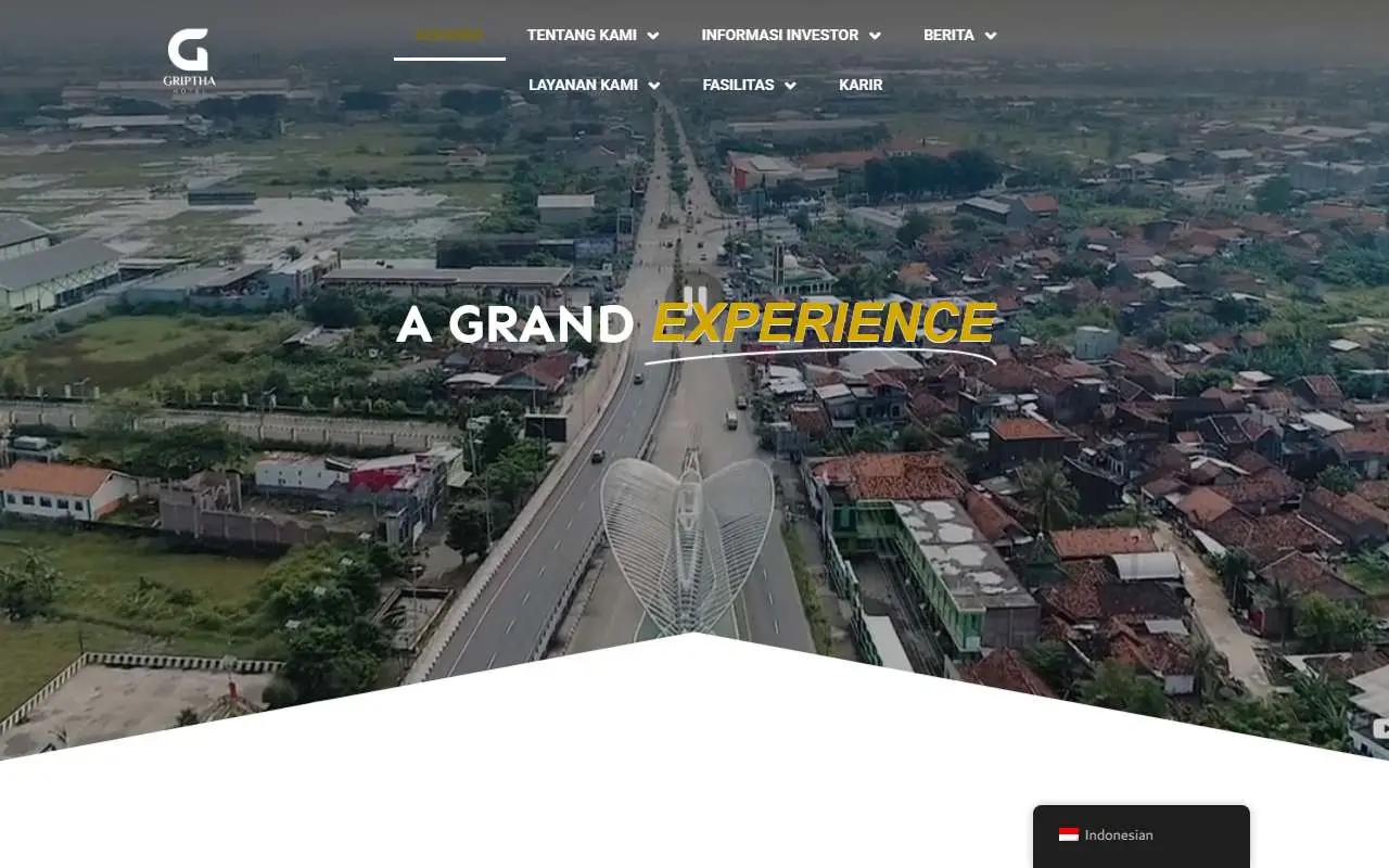 Tampilan website resmi Griptha Putra Persada (griptha.com)