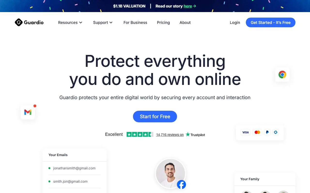 Tampilan website resmi Guardio (guard.io)