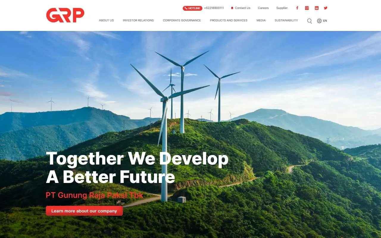 Tampilan website resmi Gunung Raja Paksi (gunungrajapaksi.com)