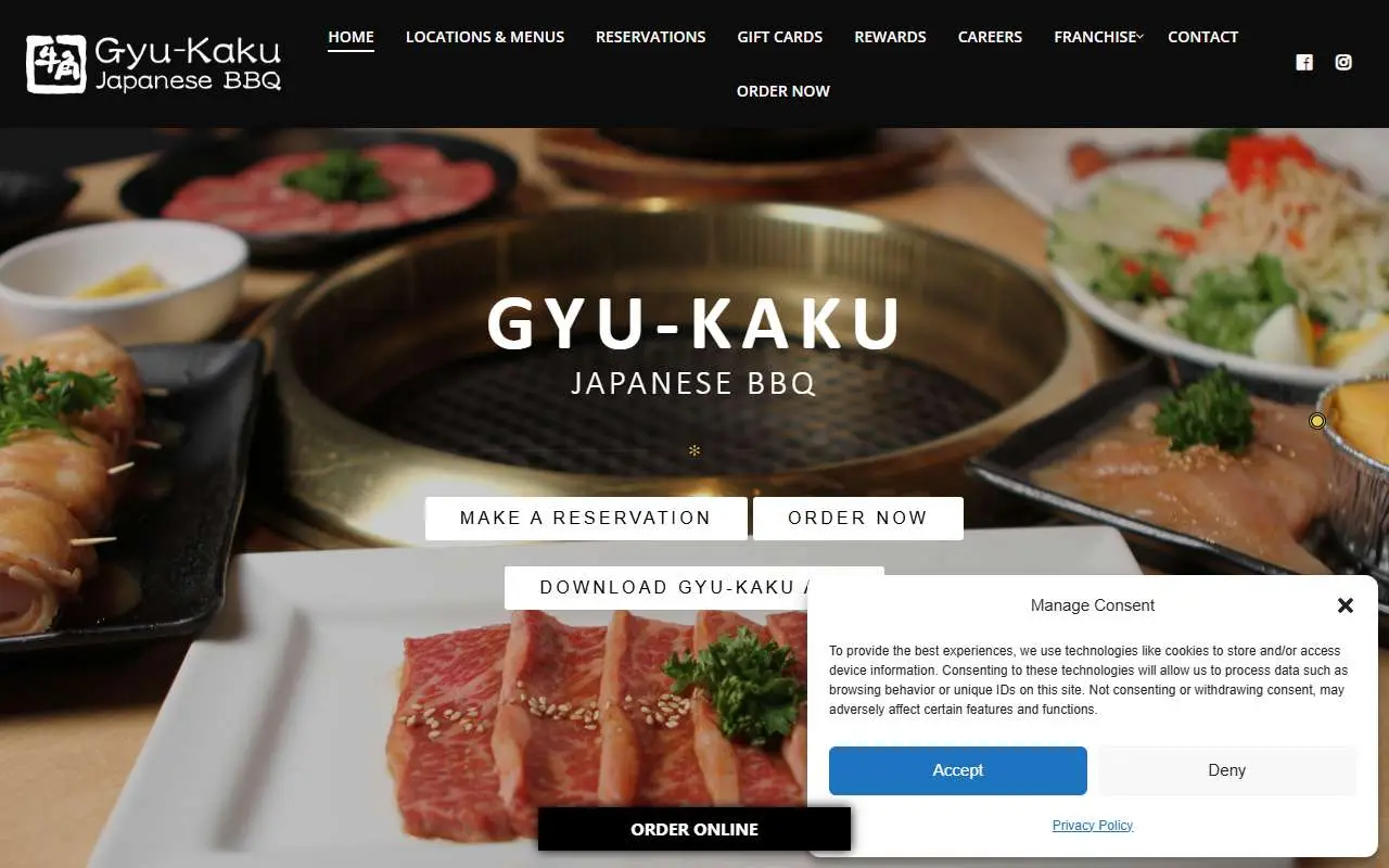 Tampilan website resmi Gyu-Kaku (gyu-kaku.com)