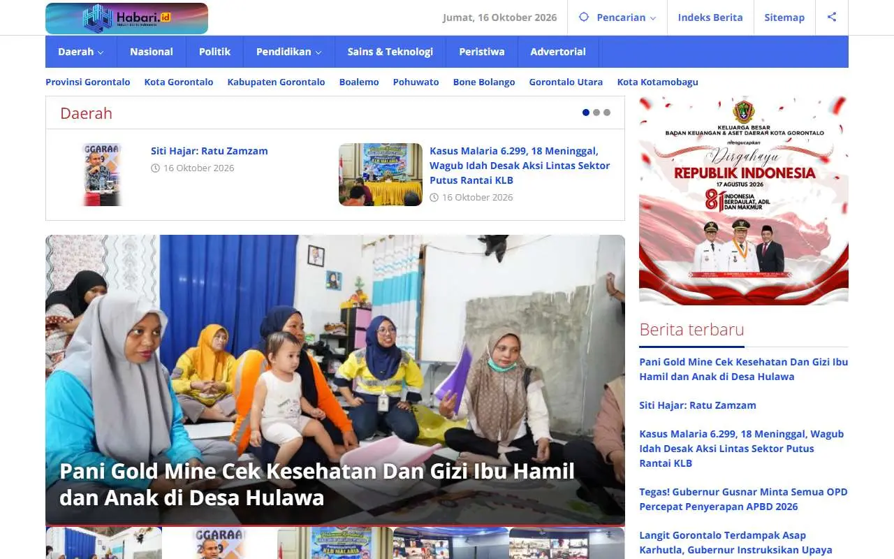 Tampilan website resmi Habari (habari.id)