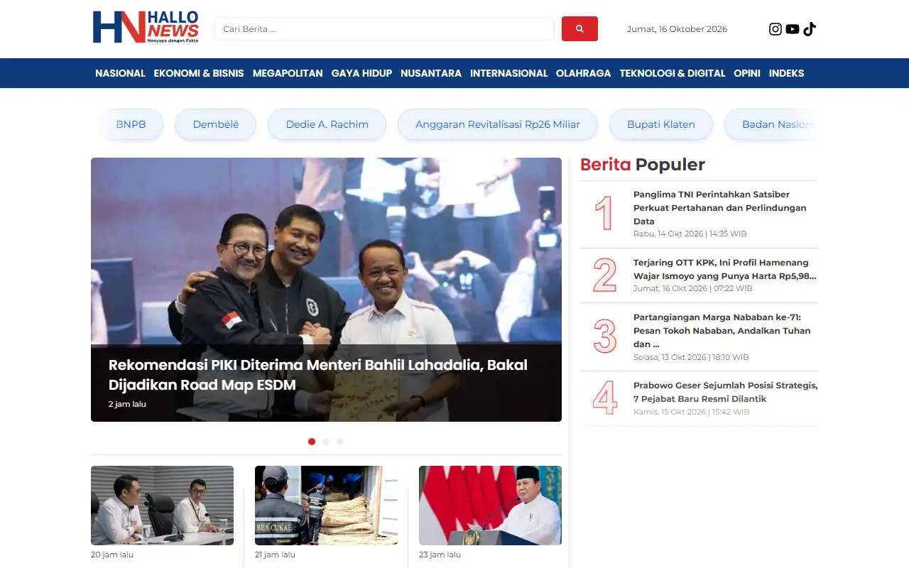 Tampilan website resmi Hallo News (hallonews.id)