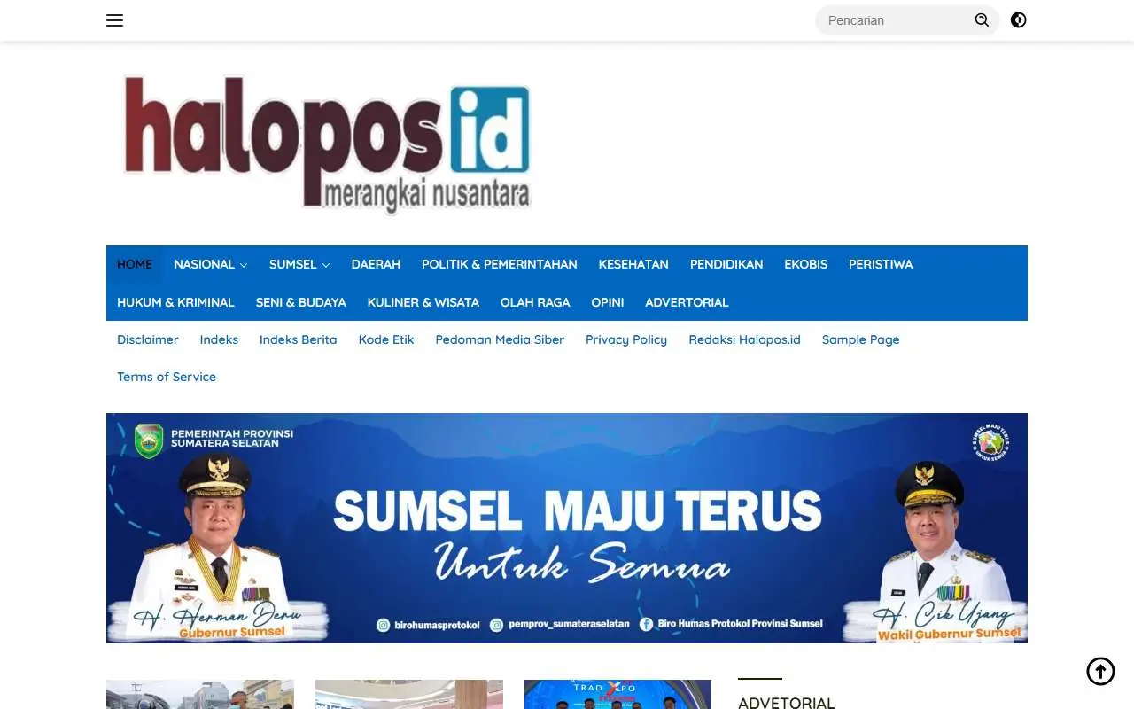 Tampilan website resmi Halopos (halopos.id)