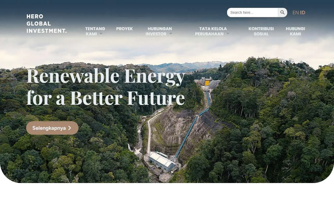 Tampilan website resmi Hero Global Investment (heroglobalinvestment.com)