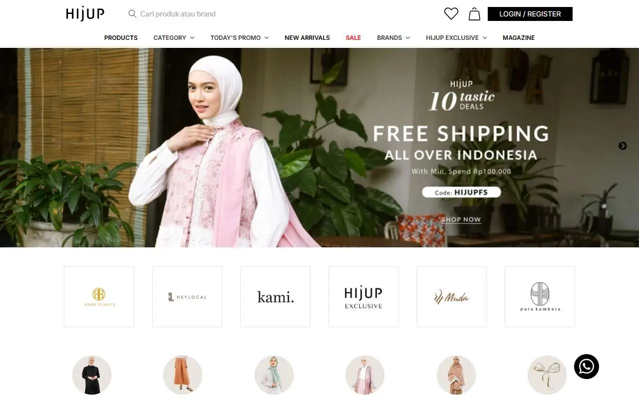 Tampilan website resmi Hijup (hijup.com)