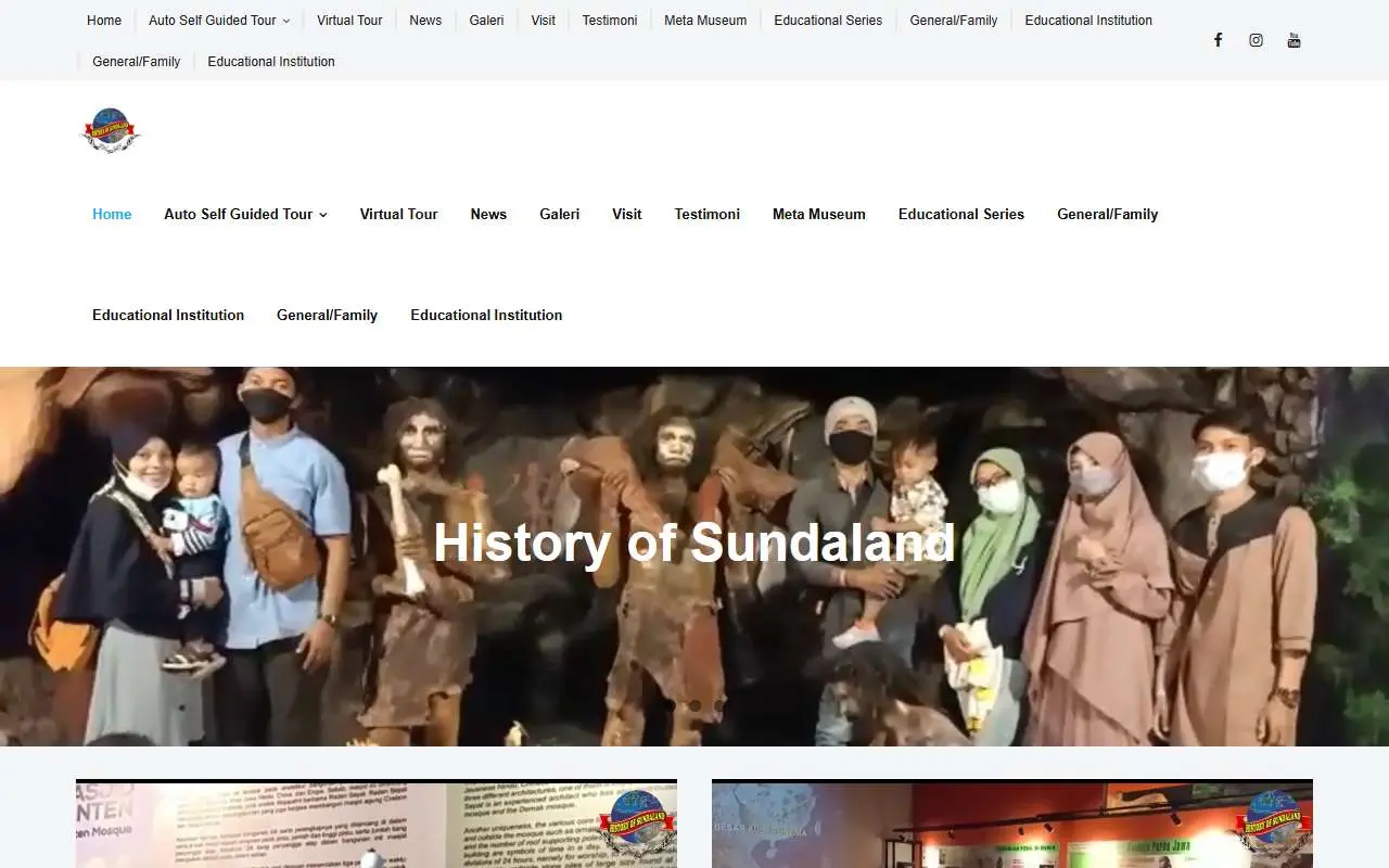 Tampilan website resmi History of Sundaland Museum (historyofsundalandmuseum.com)