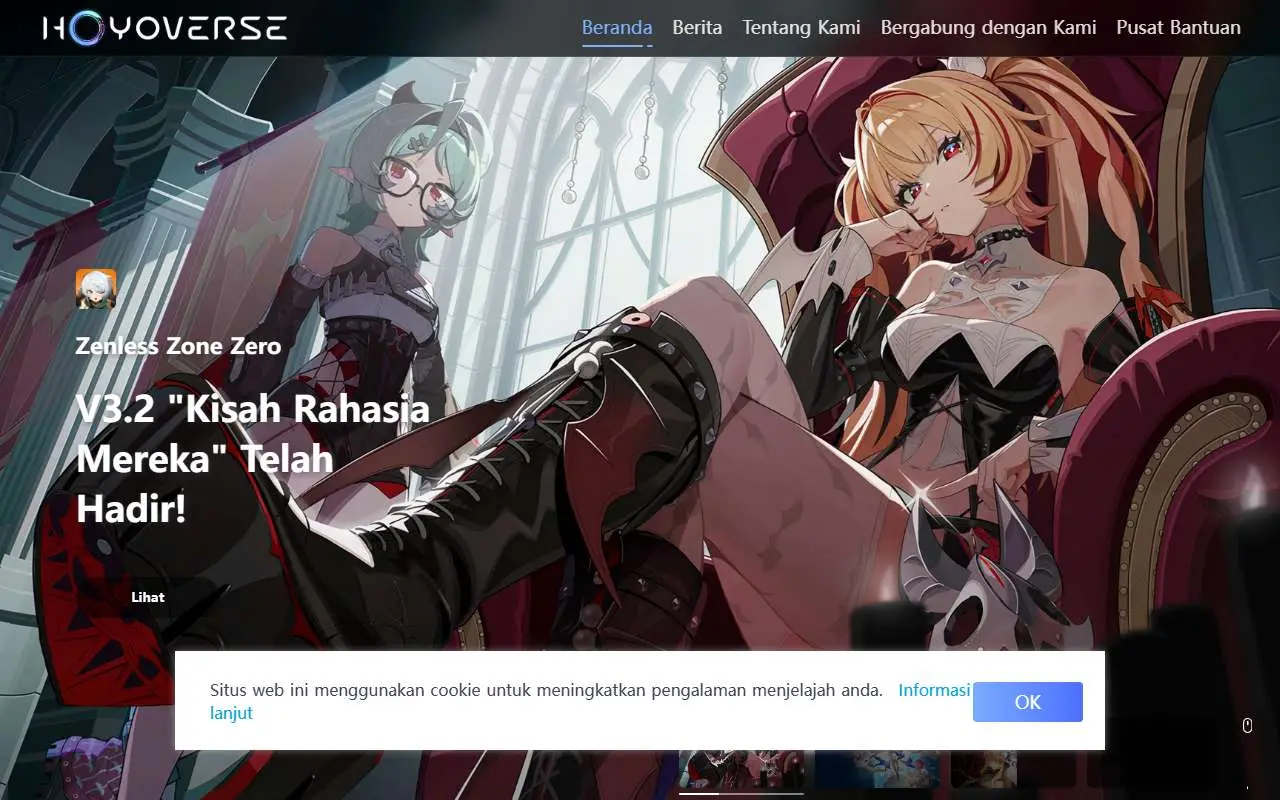 Tampilan website resmi HoYoverse (hoyoverse.com)