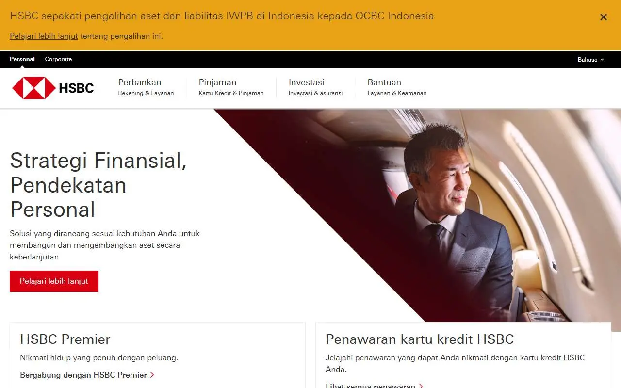 Tampilan website resmi HSBC Indonesia (hsbc.co.id)