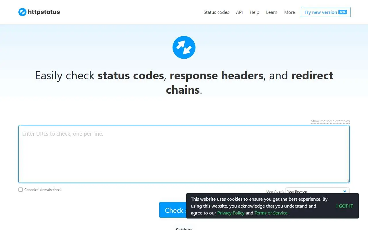 Tampilan website resmi httpstatus.io (httpstatus.io)
