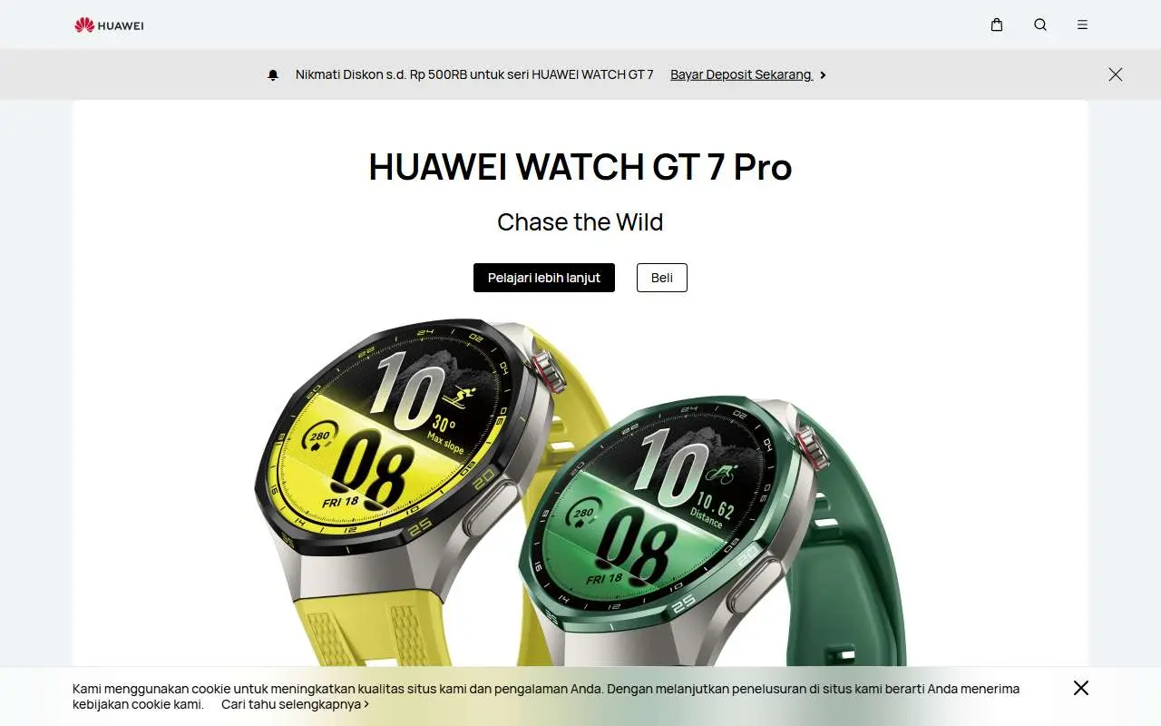 Tampilan website resmi Huawei Indonesia (huawei.com)