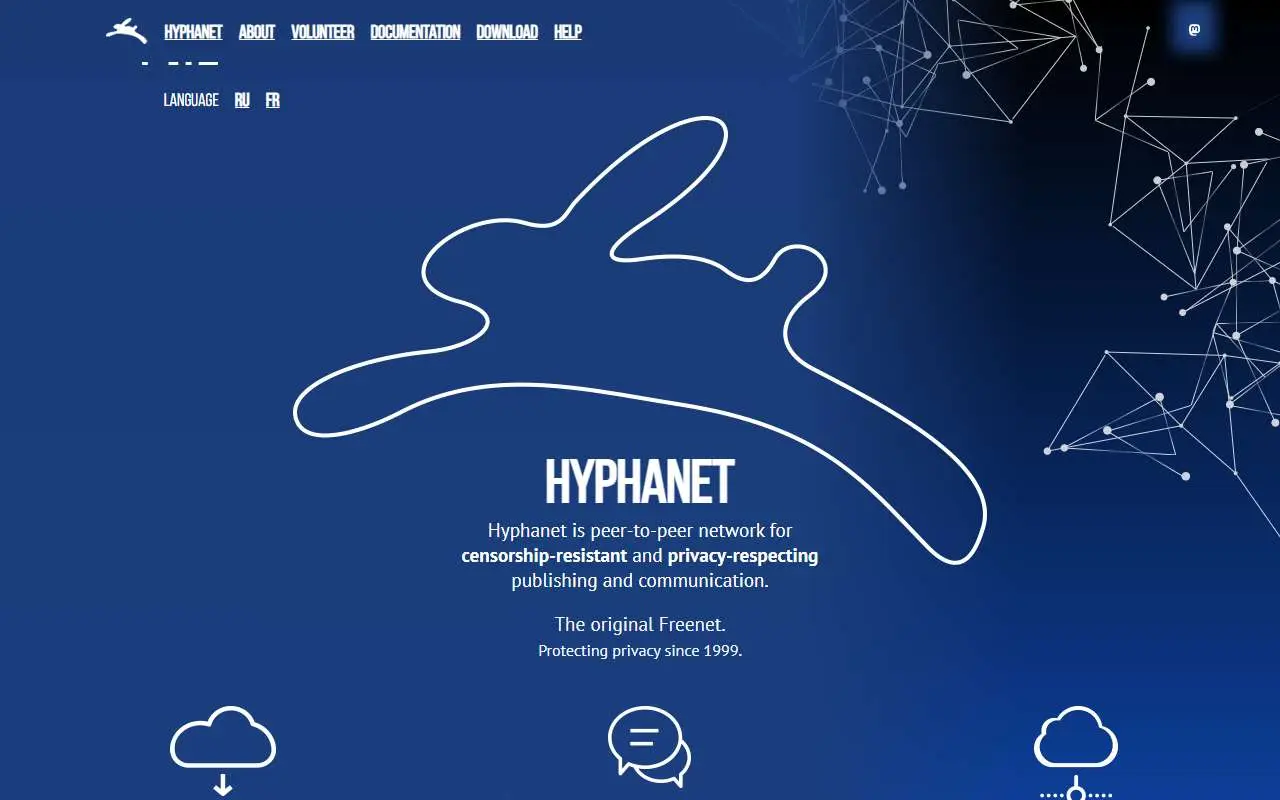 Tampilan website resmi Hyphanet (hyphanet.org)