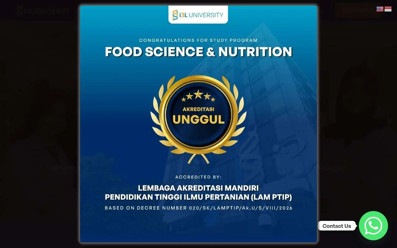 Tampilan website resmi i3L University (i3l.ac.id)