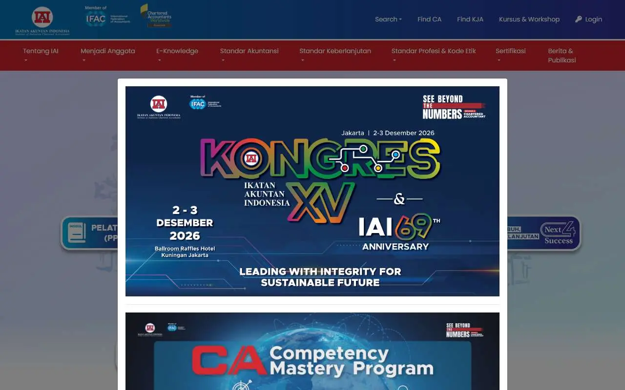 Tampilan website resmi Ikatan Akuntan Indonesia (iaiglobal.or.id)