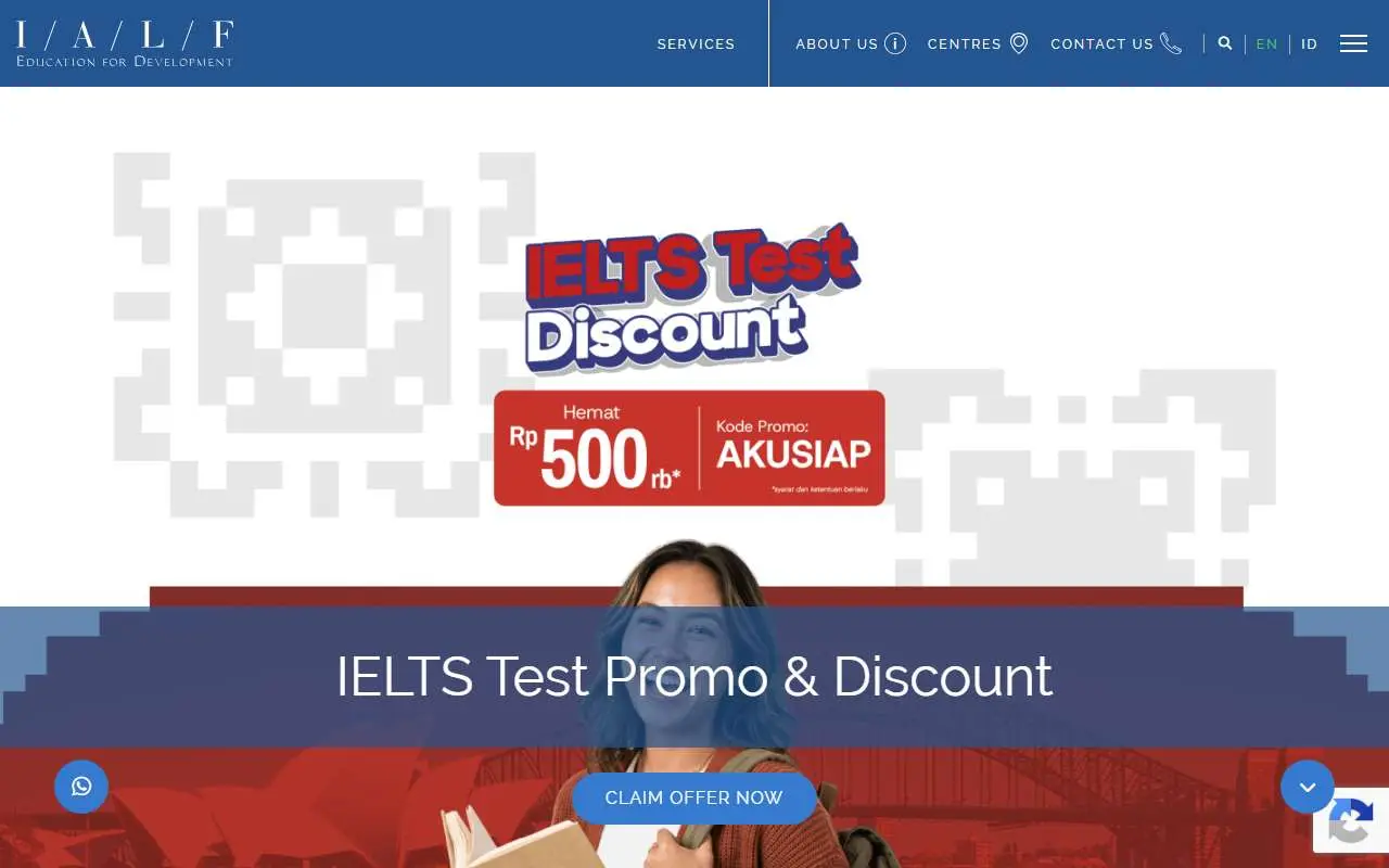Tampilan website resmi IALF (ialf.edu)