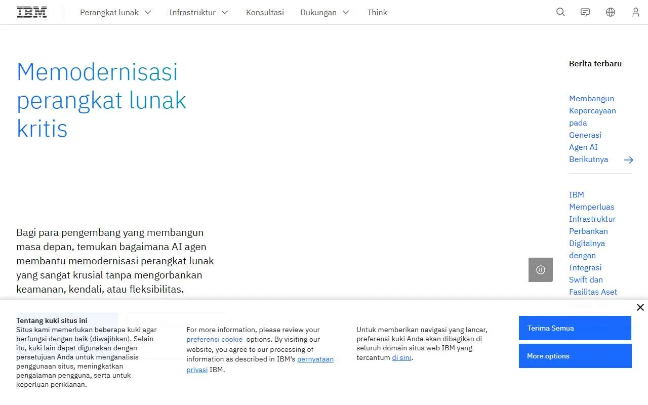 Tampilan website resmi IBM (ibm.com)
