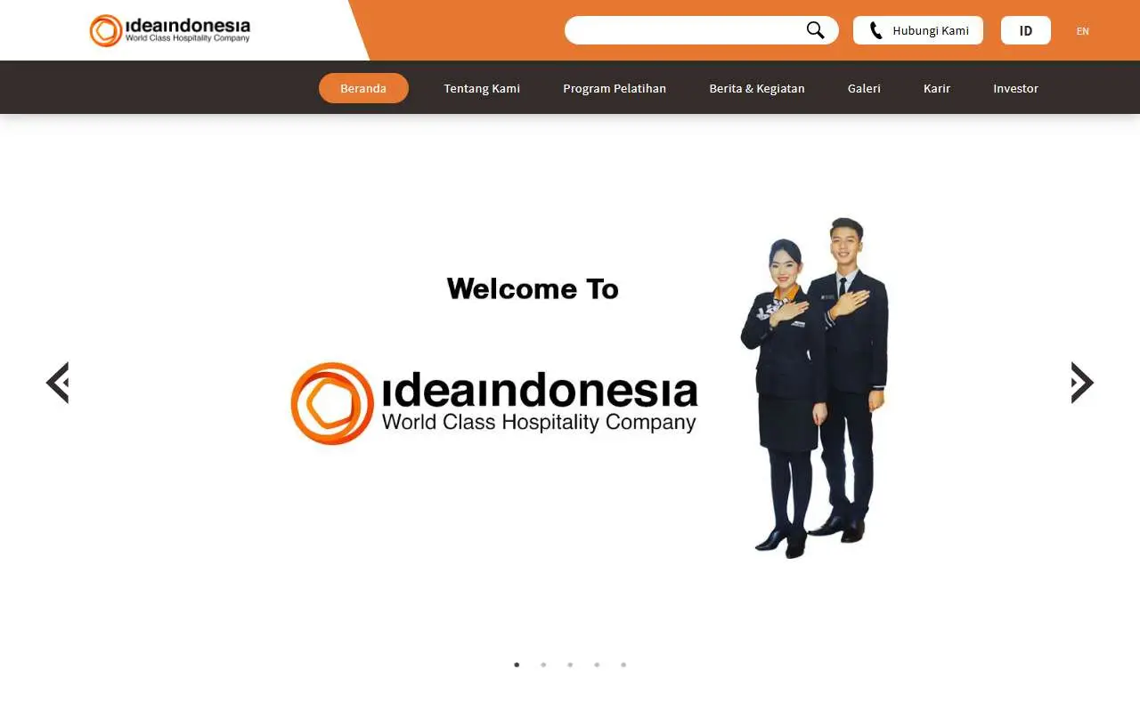 Tampilan website resmi Idea Indonesia Akademi (ideaindonesia.com)