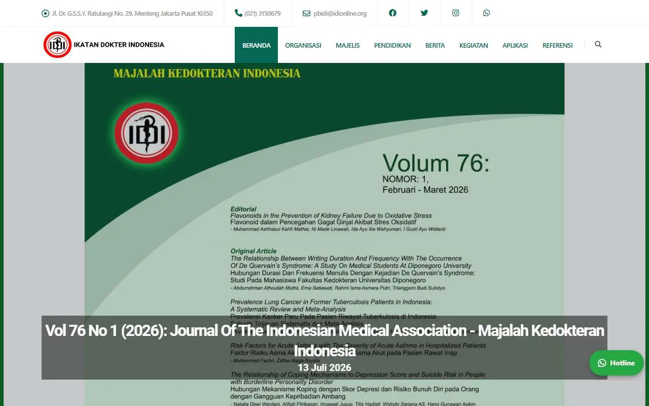 Tampilan website resmi Ikatan Dokter Indonesia (idionline.org)