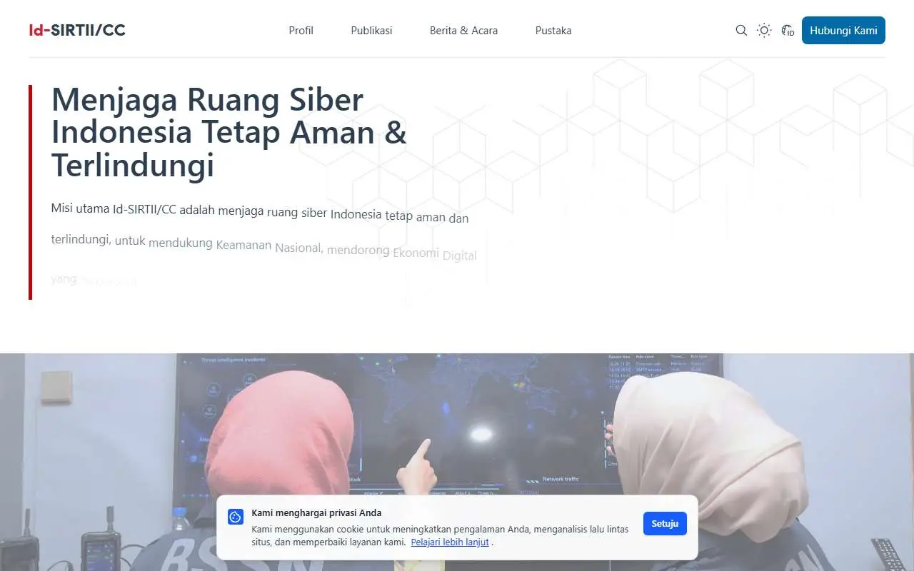 Tampilan website resmi ID-SIRTII (idsirtii.bssn.go.id)