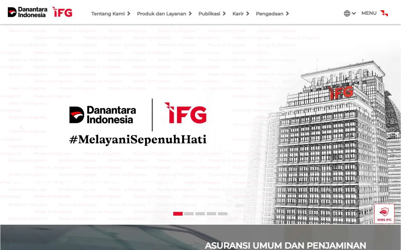 Tampilan website resmi Indonesia Financial Group (ifg.id)