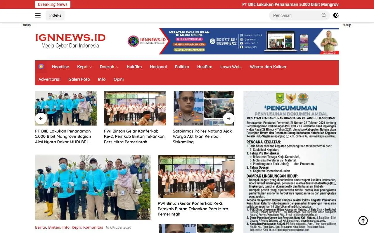 Tampilan website resmi IGN News (ignnews.id)