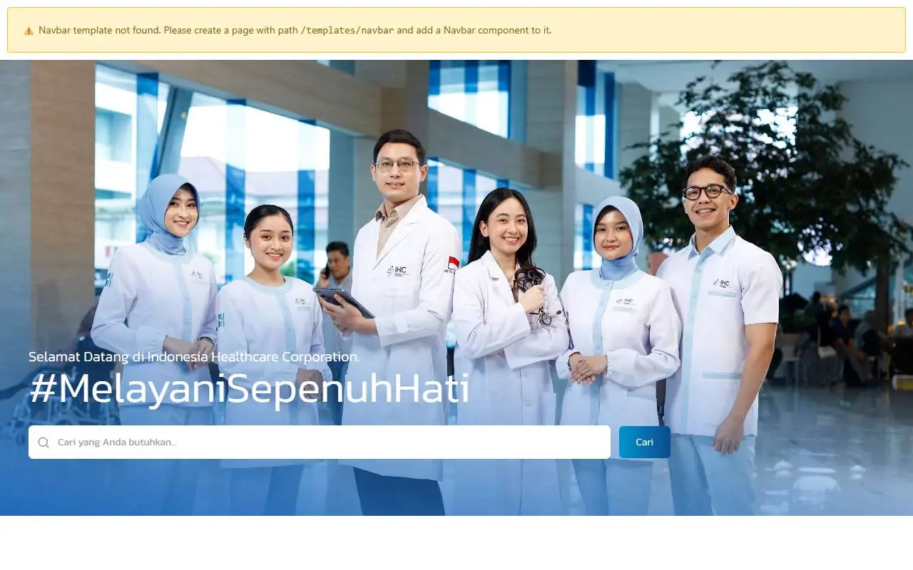 Tampilan website resmi IHC (RS Pertamina) (ihc.id)