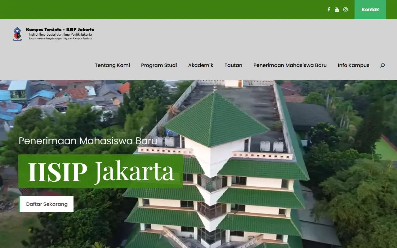 Tampilan website resmi IISIP Jakarta (iisip.ac.id)