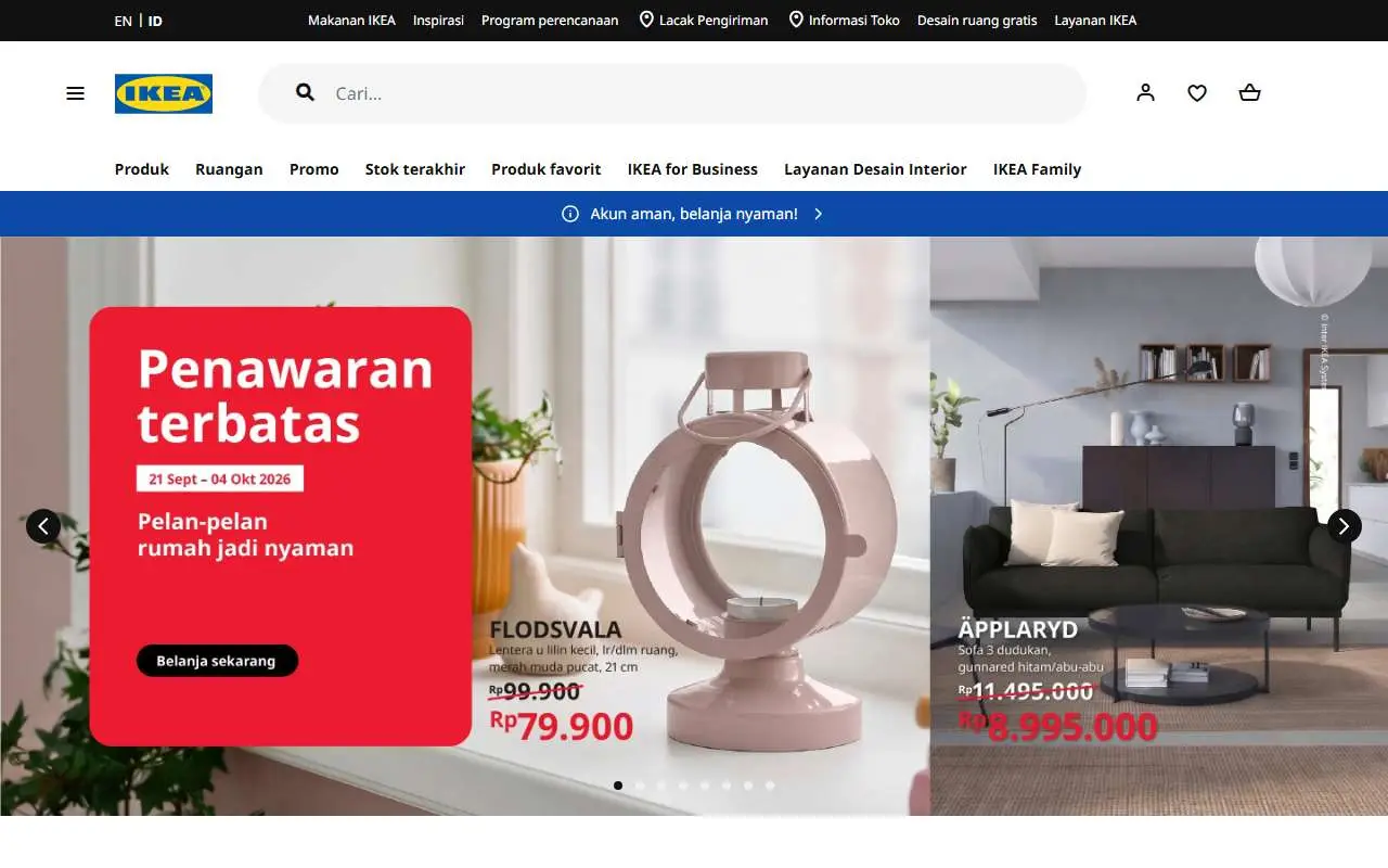Tampilan website resmi IKEA Indonesia (ikea.co.id)