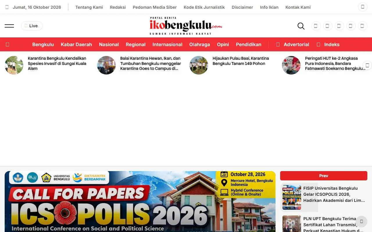 Tampilan website resmi Ikobengkulu (ikobengkulu.com)
