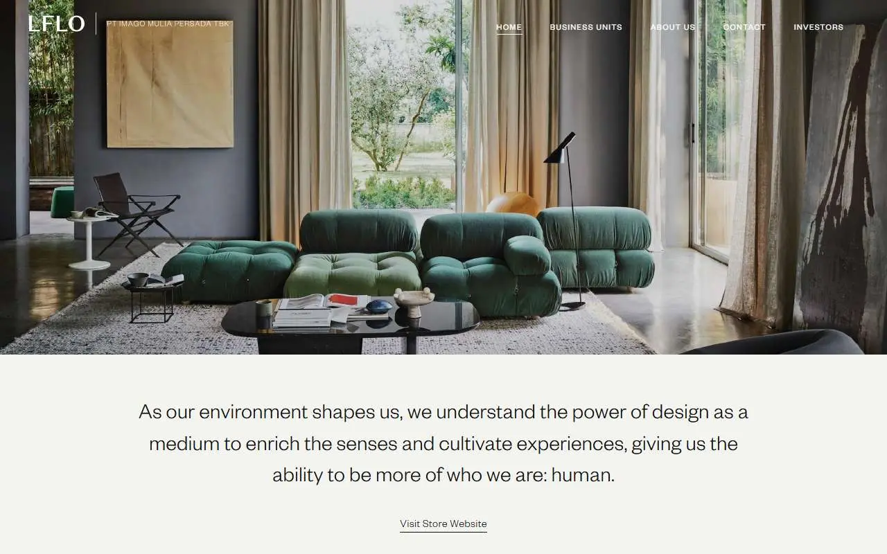 Tampilan website resmi Imago Mulia Persada (imago-int.com)