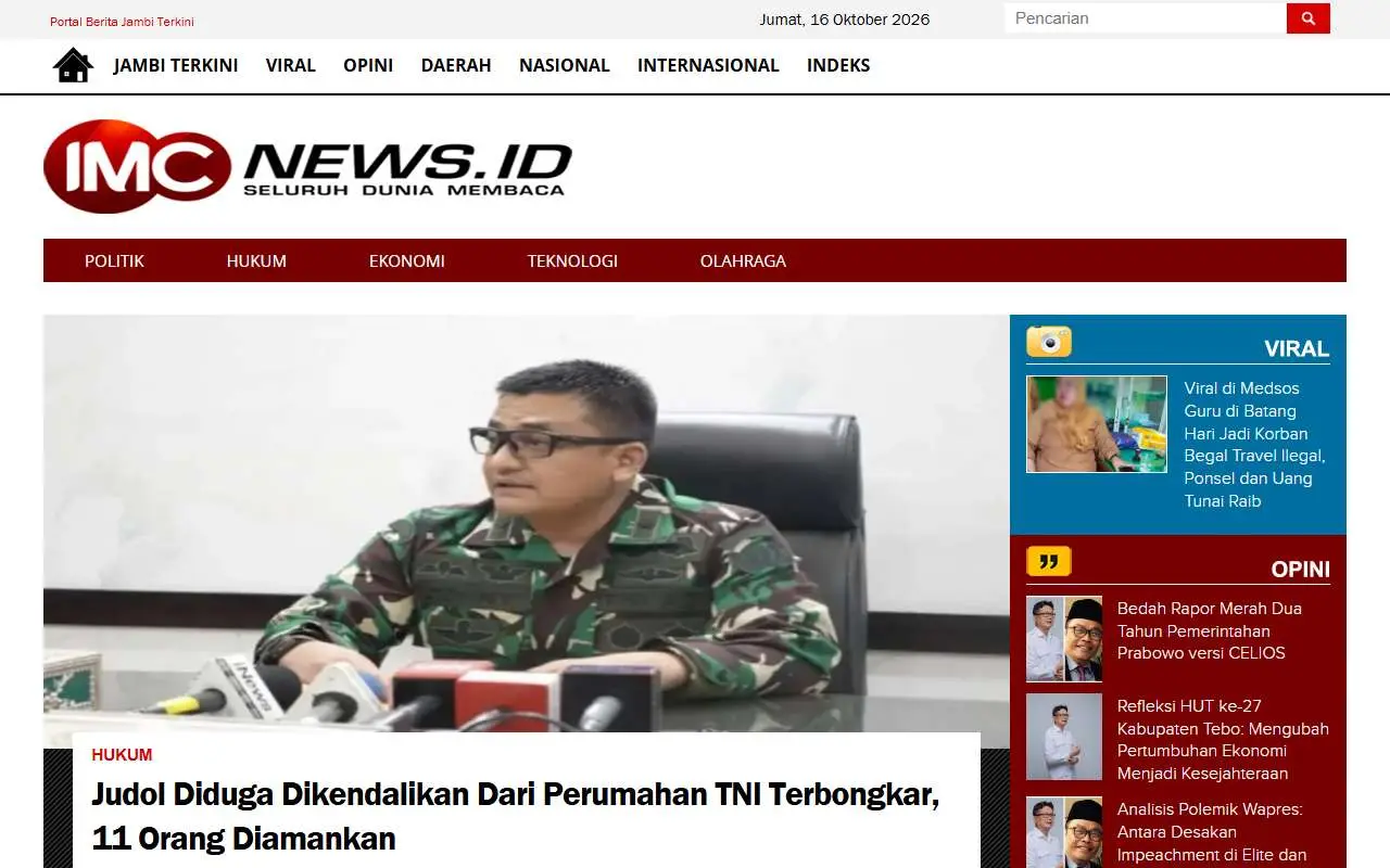 Tampilan website resmi Imcnews (imcnews.id)