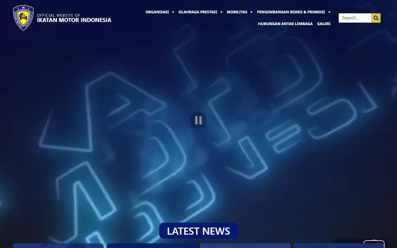 Tampilan website resmi Ikatan Motor Indonesia (imi.id)