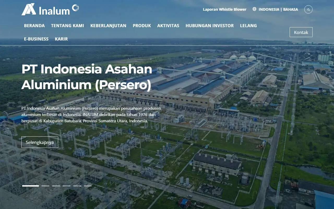 Tampilan website resmi Inalum (inalum.id)
