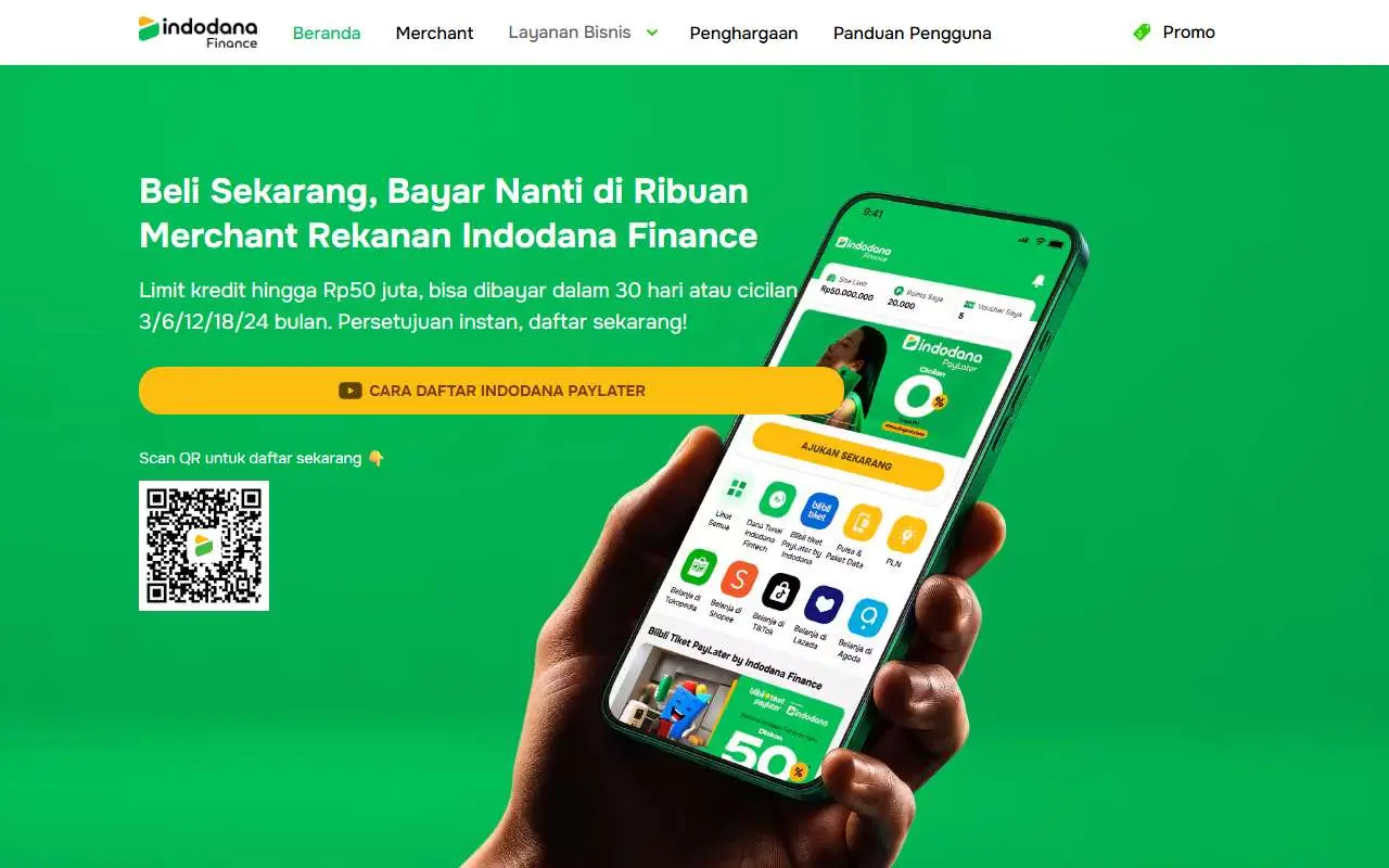 Tampilan website resmi Indodana (indodana.id)