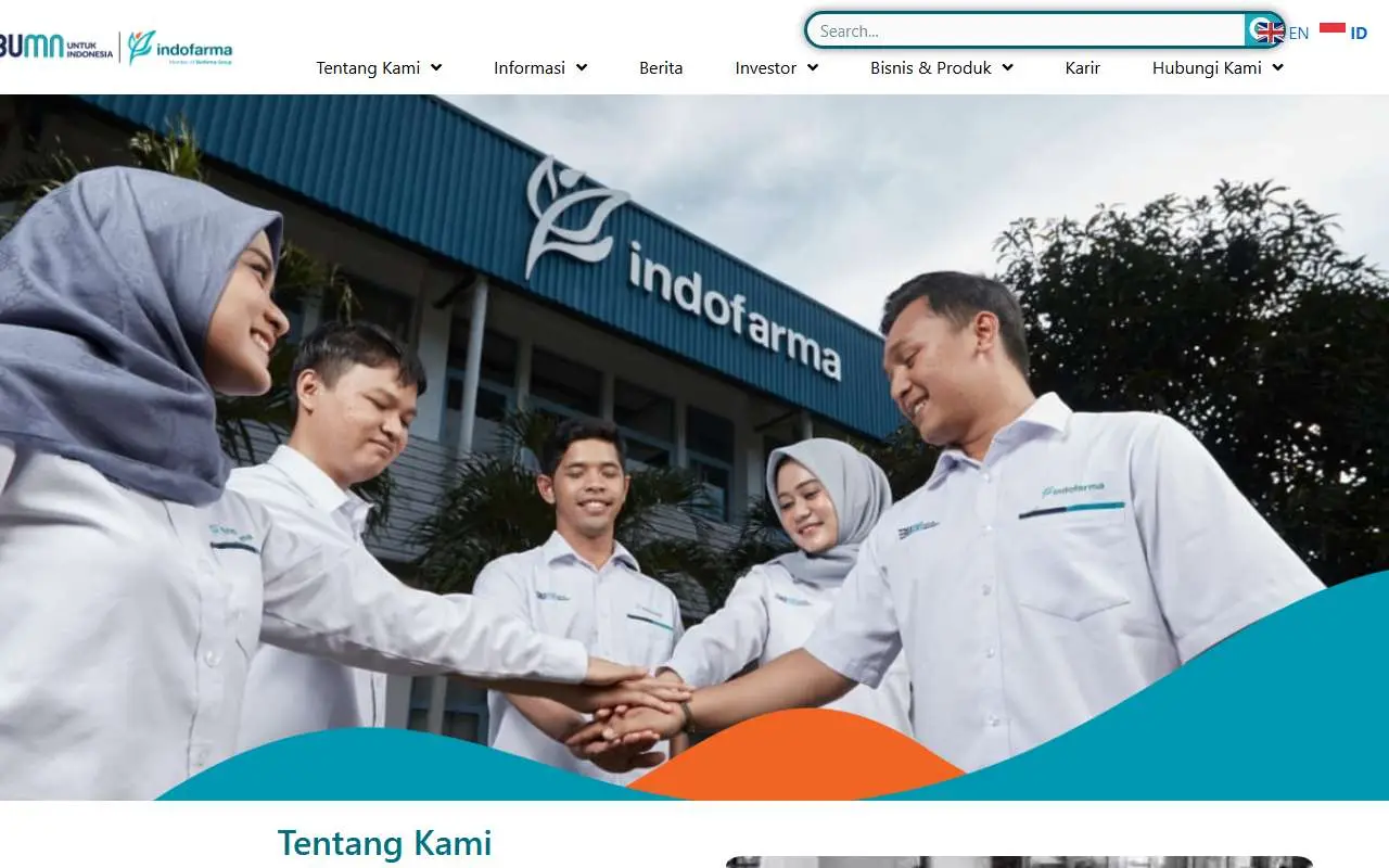 Tampilan website resmi Indofarma (indofarma.id)