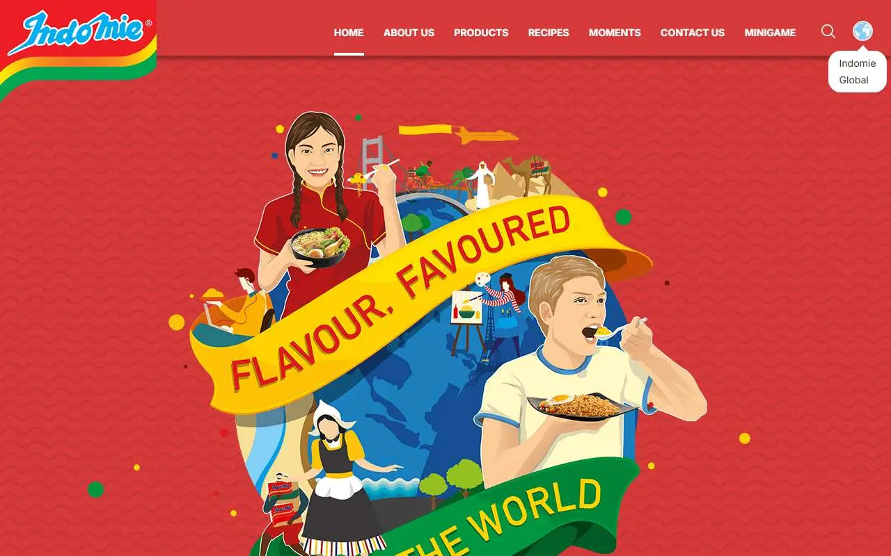 Tampilan website resmi Indomie (indomie.com)