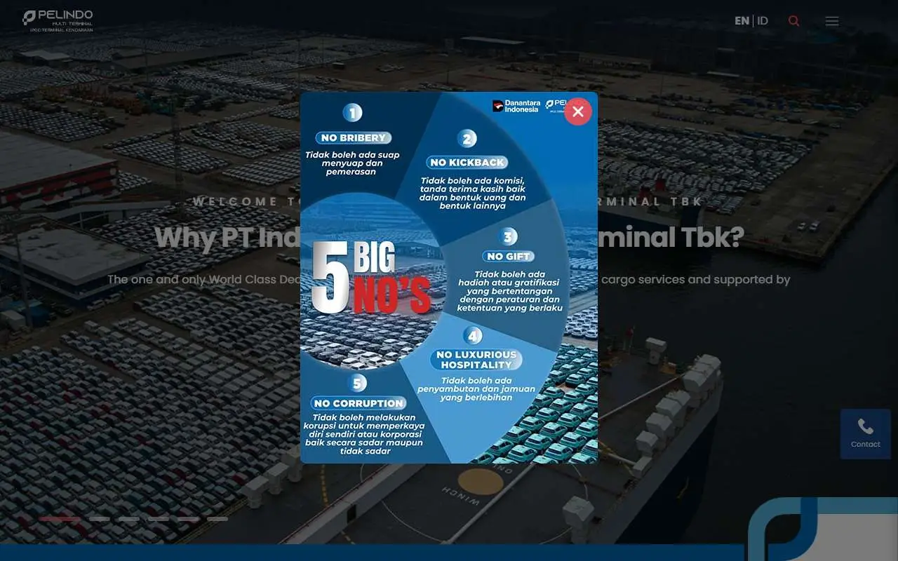 Tampilan website resmi Indonesia Kendaraan Terminal (indonesiacarterminal.co.id)